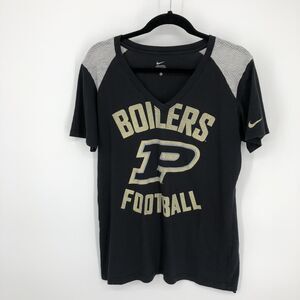 Purdue Boilermakers Shirt Womens XL Black NCAA‎ Football Nike Dri Fit Mesh Tee
